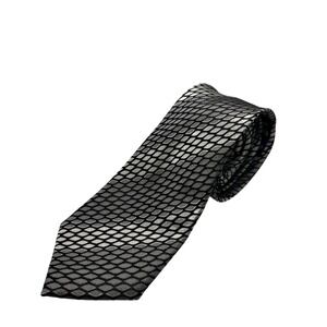 Geometric Pattern Necktie, Gray and Silver, Professional Business Casual‎